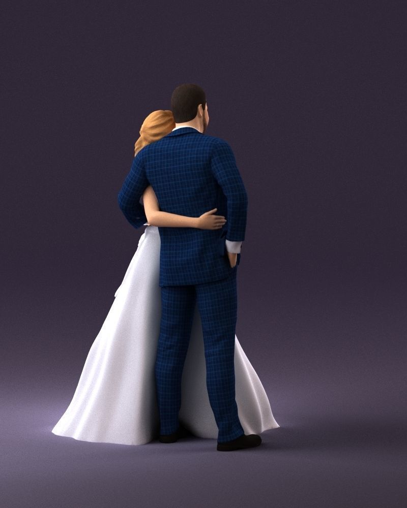 001062 wedding blonde woman man in blue 3D Print Ready 3D print model_17