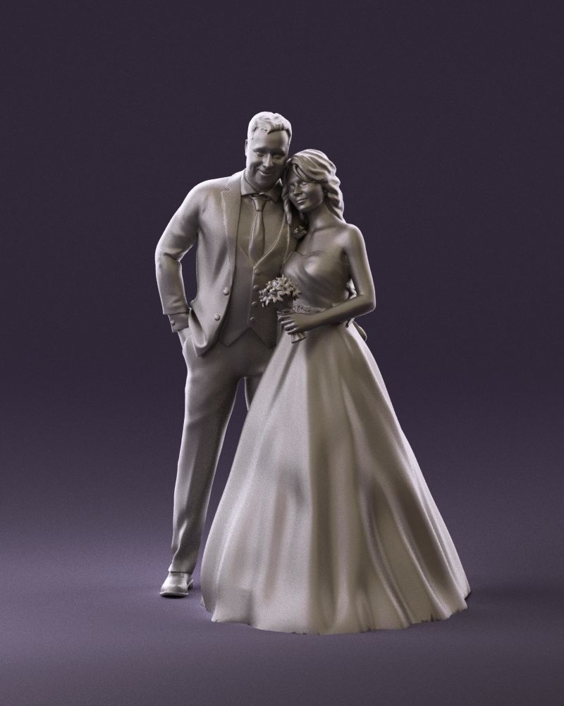 001062 wedding blonde woman man in blue 3D Print Ready 3D print model_11