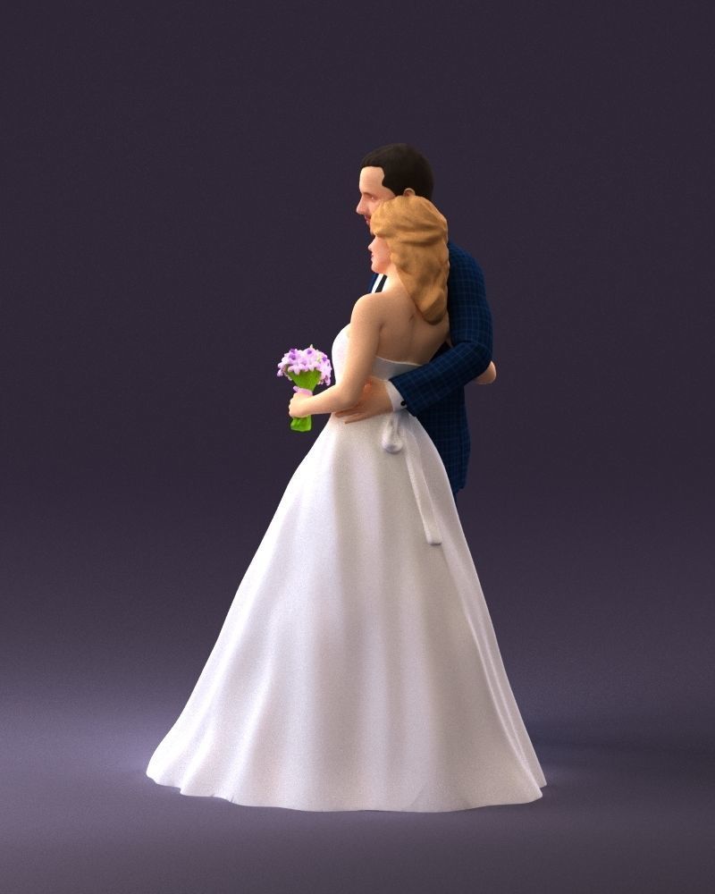 001062 wedding blonde woman man in blue 3D Print Ready 3D print model_20
