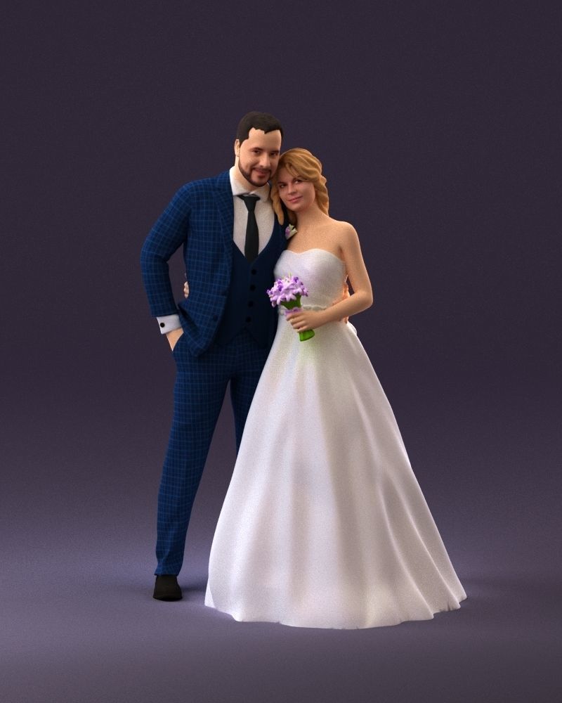 001062 wedding blonde woman man in blue 3D Print Ready 3D print model_13