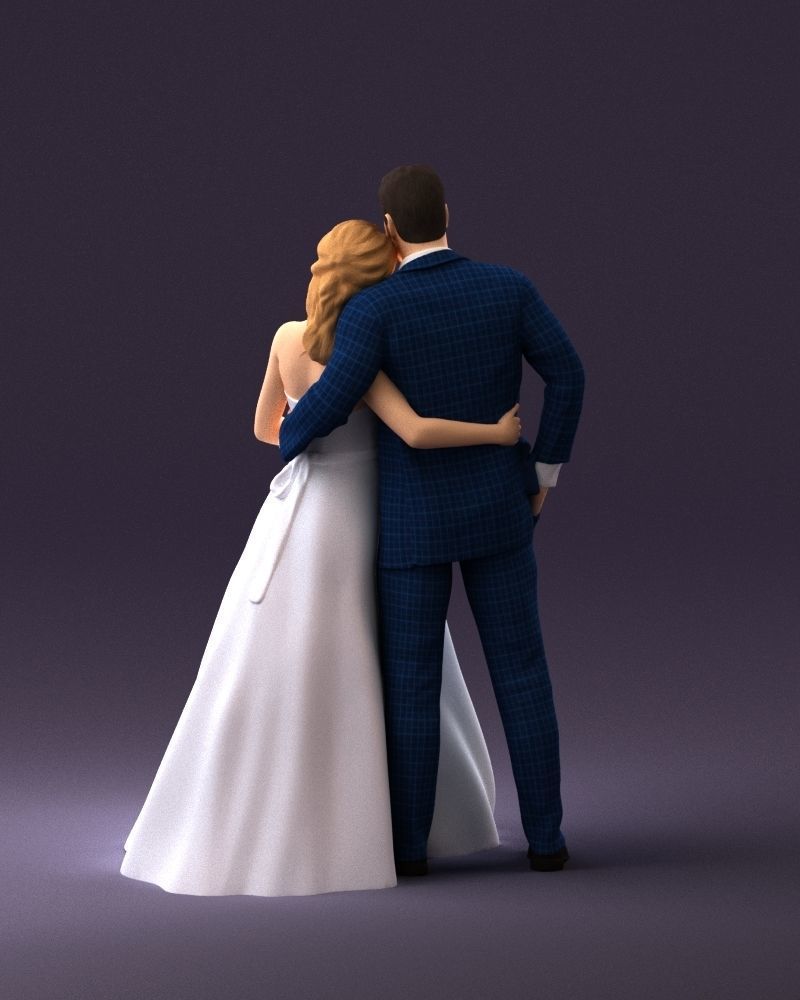 001062 wedding blonde woman man in blue 3D Print Ready 3D print model_18