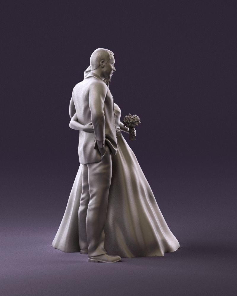 001062 wedding blonde woman man in blue 3D Print Ready 3D print model_4