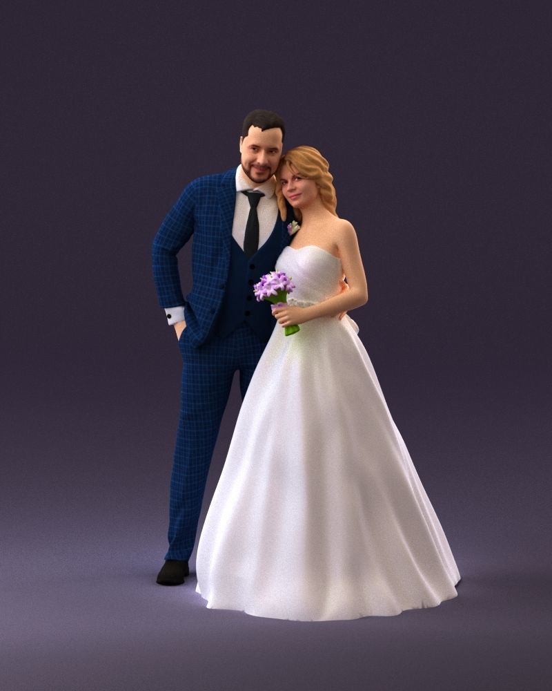 001062 wedding blonde woman man in blue 3D Print Ready 3D print model_23