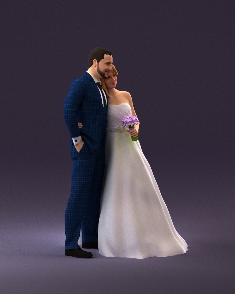 001062 wedding blonde woman man in blue 3D Print Ready 3D print model_15