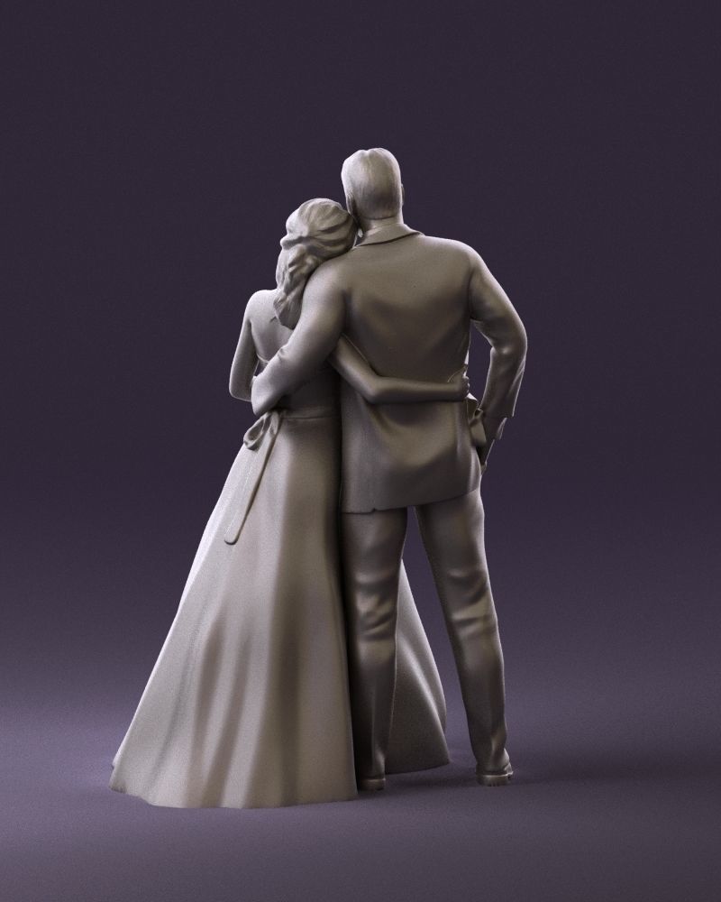 001062 wedding blonde woman man in blue 3D Print Ready 3D print model_6