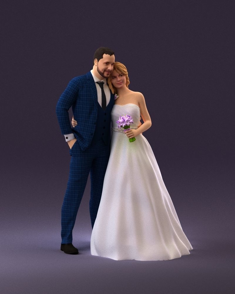001062 wedding blonde woman man in blue 3D Print Ready 3D print model_14