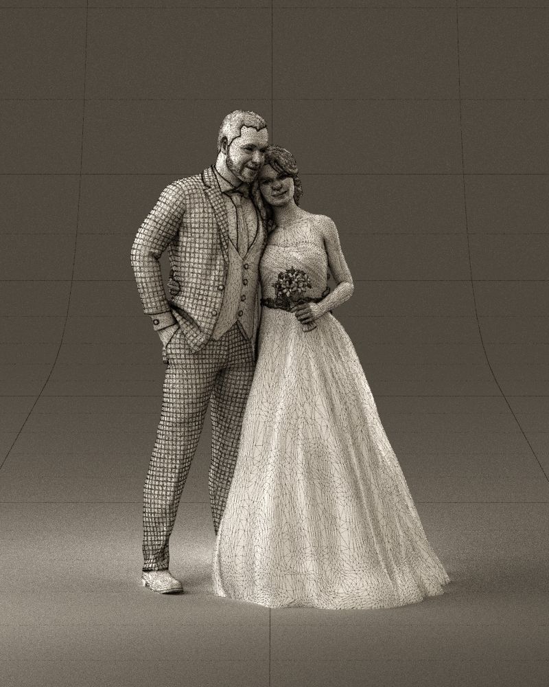 001062 wedding blonde woman man in blue 3D Print Ready 3D print model_26