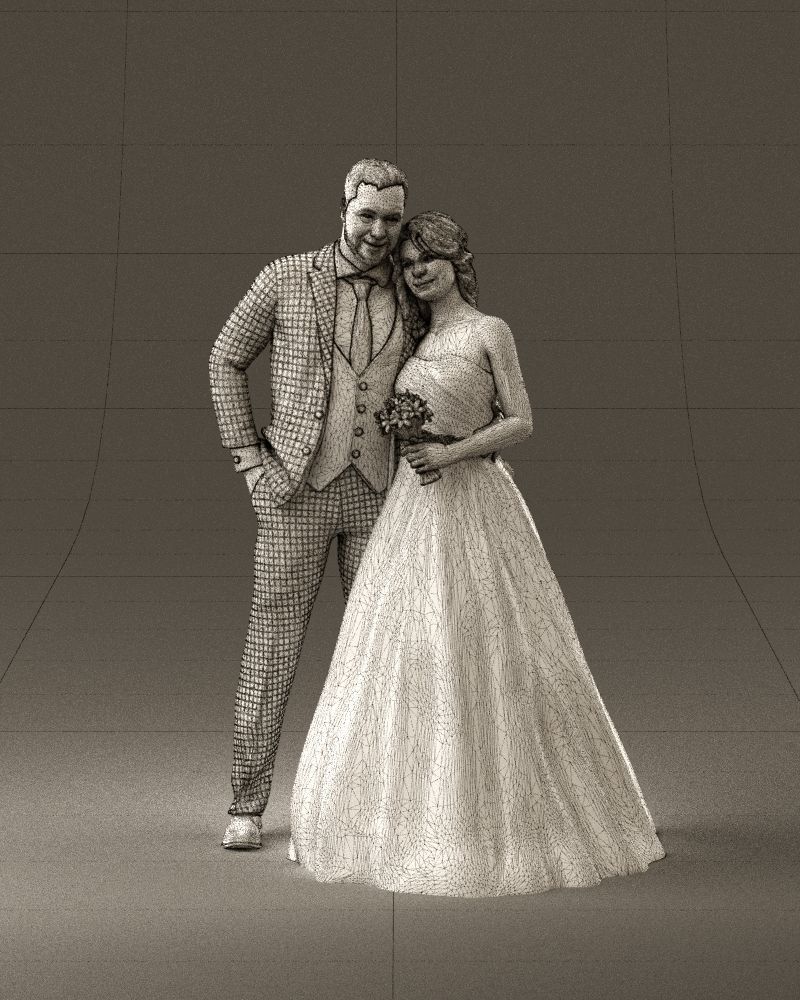 001062 wedding blonde woman man in blue 3D Print Ready 3D print model_24