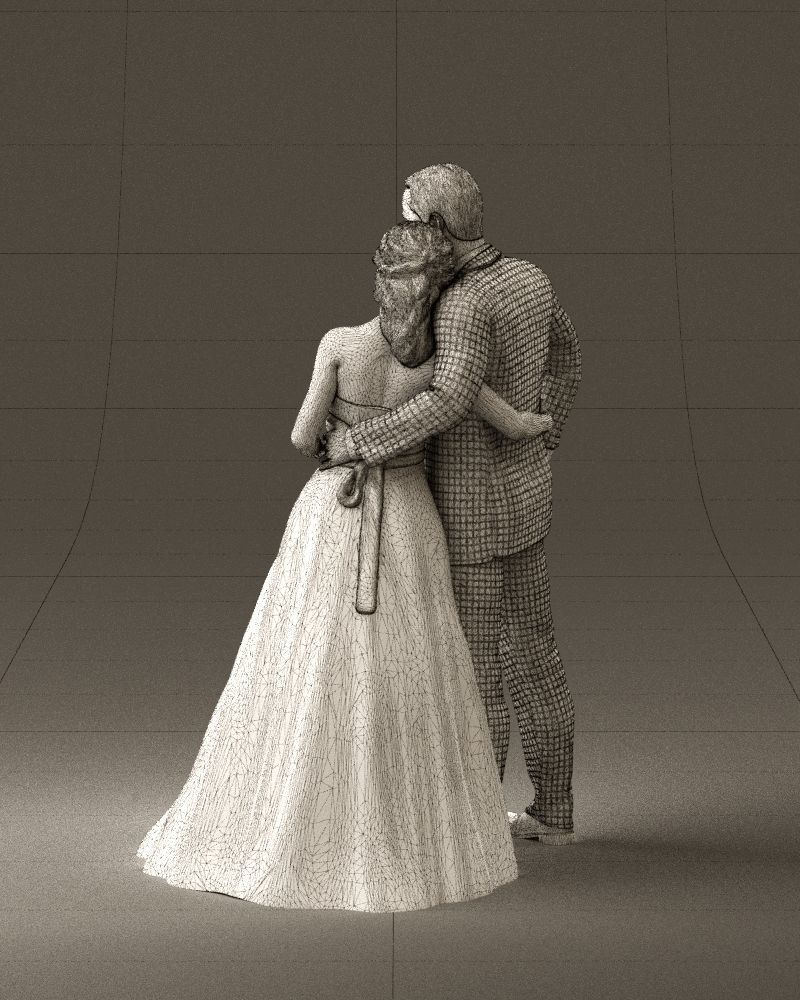 001062 wedding blonde woman man in blue 3D Print Ready 3D print model_31