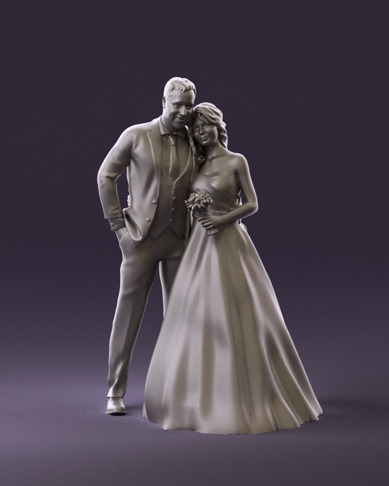 001062 wedding blonde woman man in blue 3D Print Ready 3D print model_1