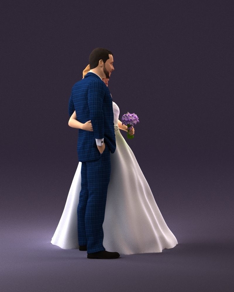 001062 wedding blonde woman man in blue 3D Print Ready 3D print model_16