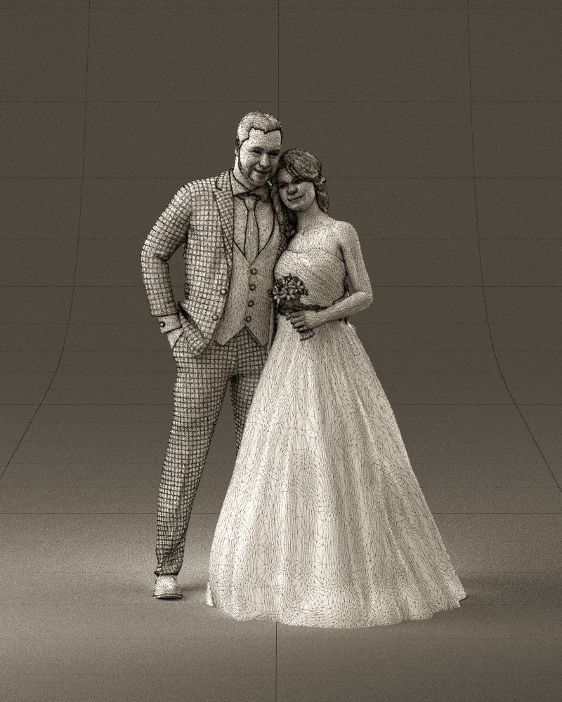 001062 wedding blonde woman man in blue 3D Print Ready 3D print model_25