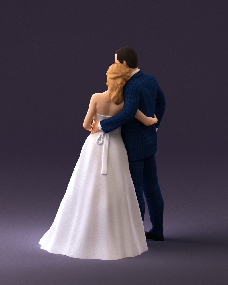 001062 wedding blonde woman man in blue 3D Print Ready 3D print model_19