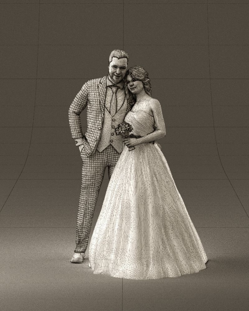 001062 wedding blonde woman man in blue 3D Print Ready 3D print model_35
