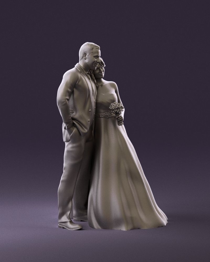 001062 wedding blonde woman man in blue 3D Print Ready 3D print model_3