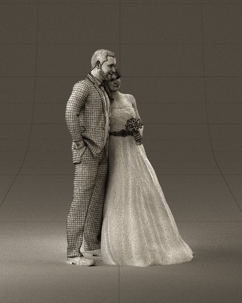 001062 wedding blonde woman man in blue 3D Print Ready 3D print model_27