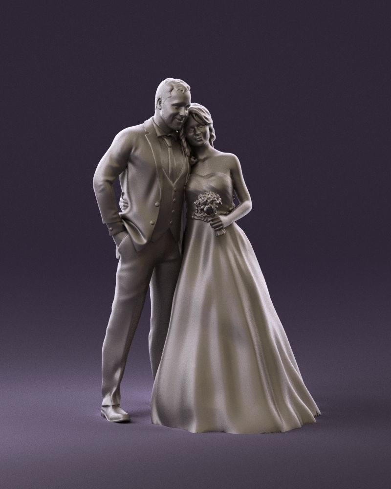 001062 wedding blonde woman man in blue 3D Print Ready 3D print model_2