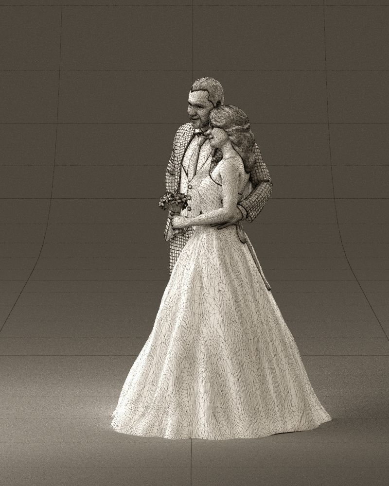 001062 wedding blonde woman man in blue 3D Print Ready 3D print model_33