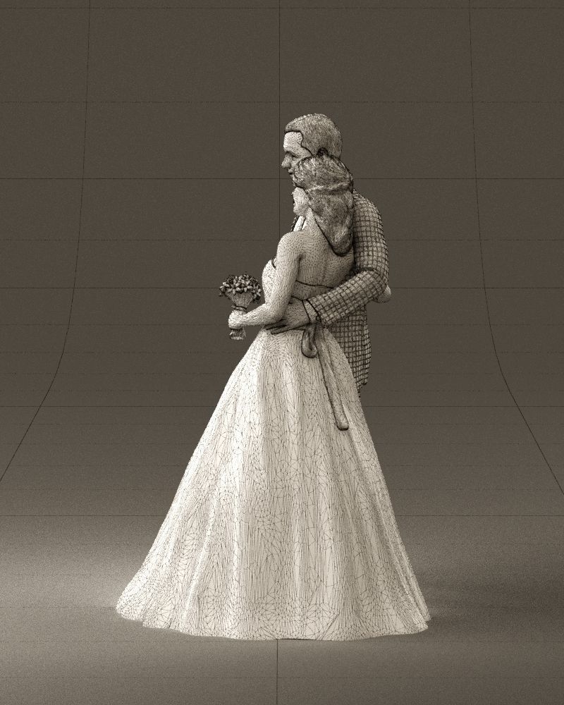 001062 wedding blonde woman man in blue 3D Print Ready 3D print model_32