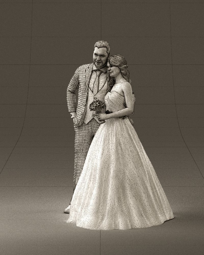 001062 wedding blonde woman man in blue 3D Print Ready 3D print model_34