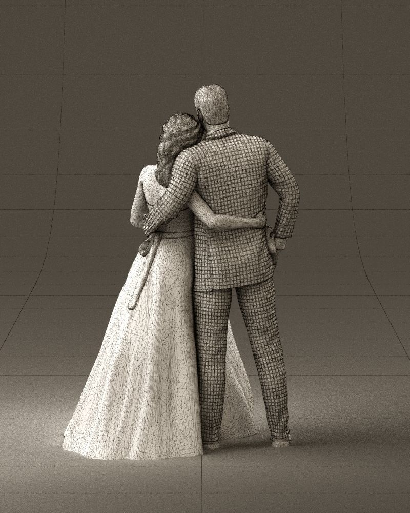 001062 wedding blonde woman man in blue 3D Print Ready 3D print model_30
