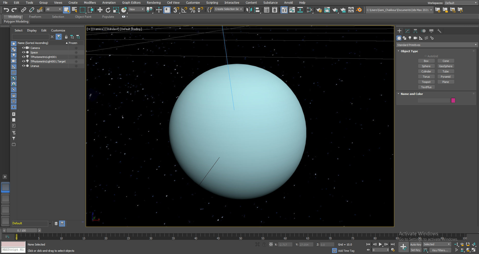 Uranus Planet Low-poly 3D model_5