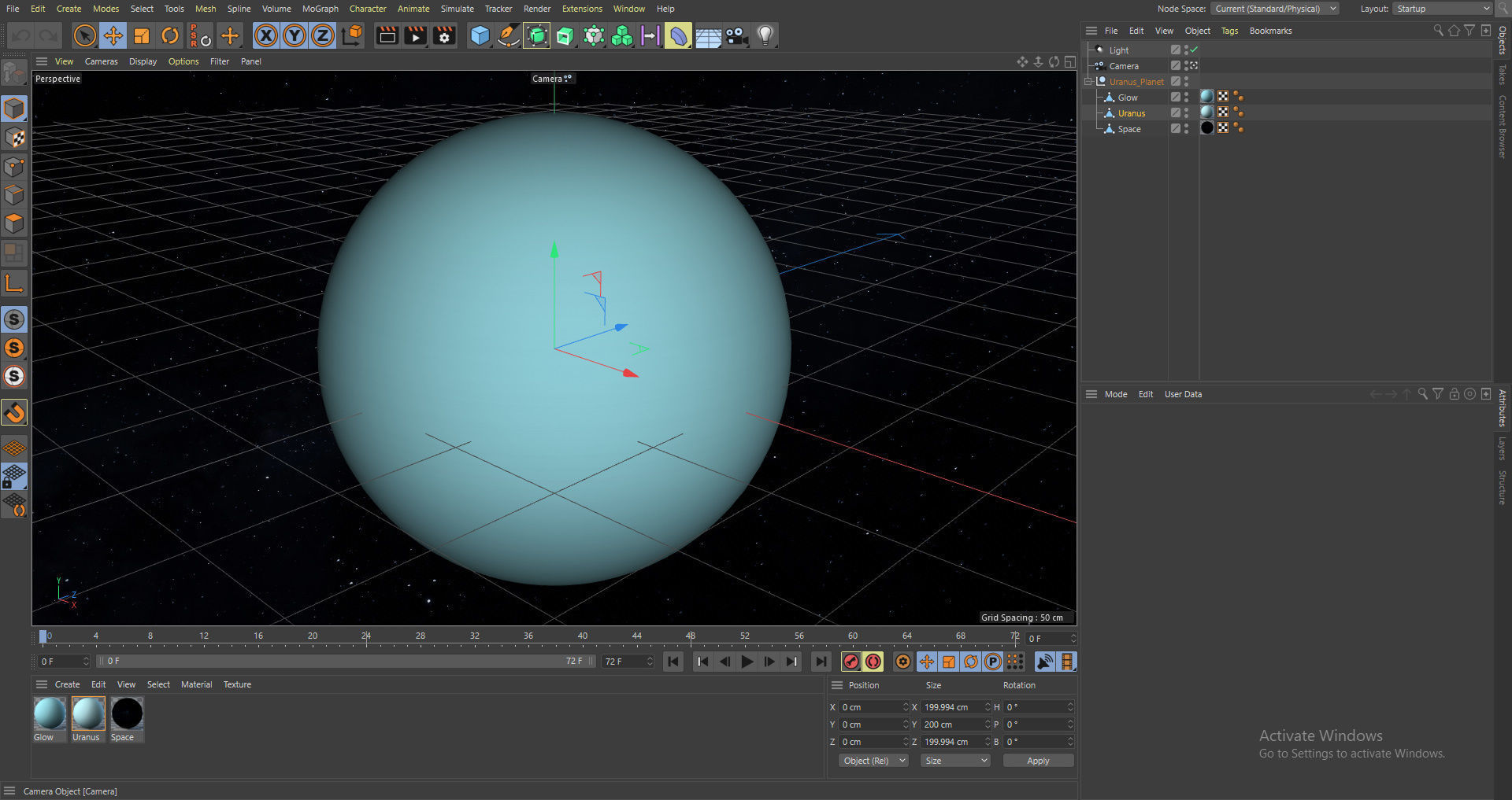 Uranus Planet Low-poly 3D model_4
