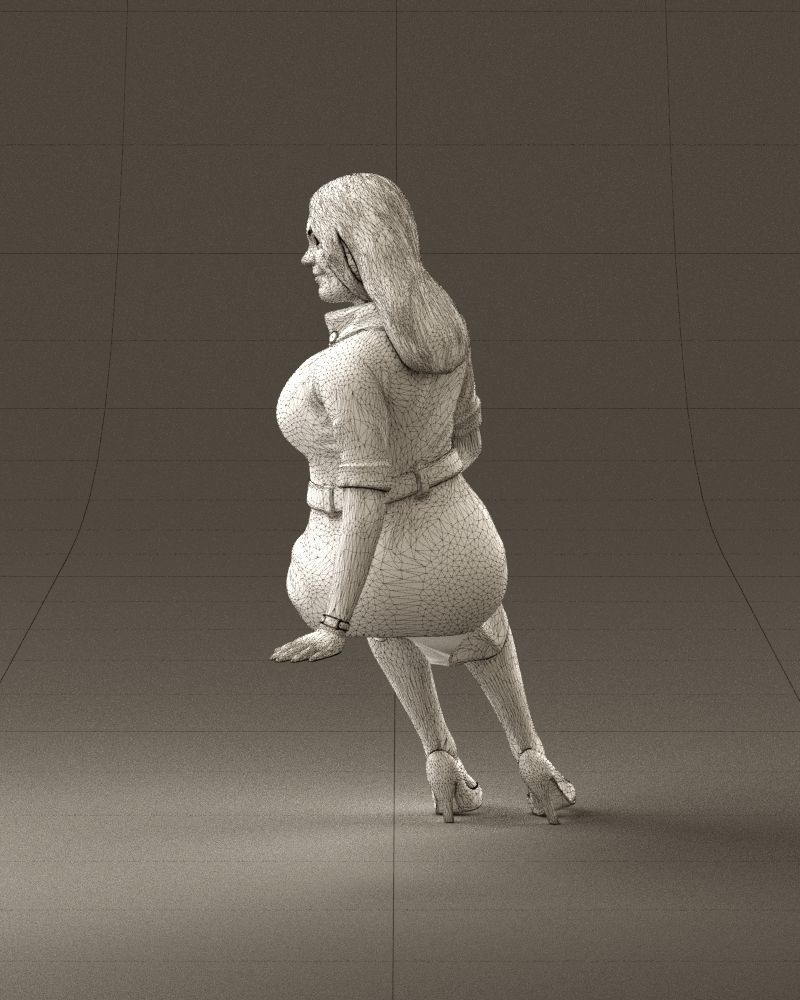 001063 woman in darkgray blousedress seat 3D model_32