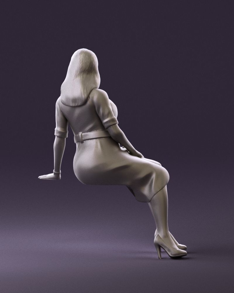 001063 woman in darkgray blousedress seat 3D model_18
