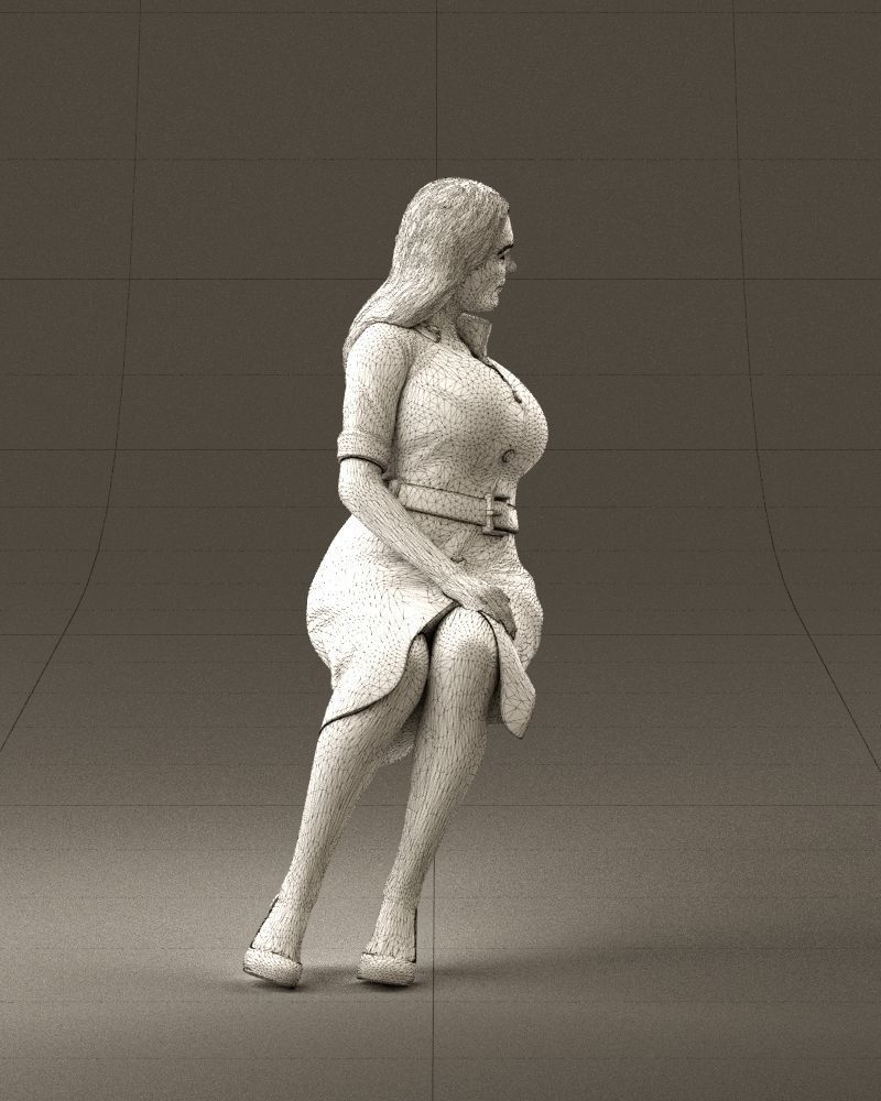 001063 woman in darkgray blousedress seat 3D model_28