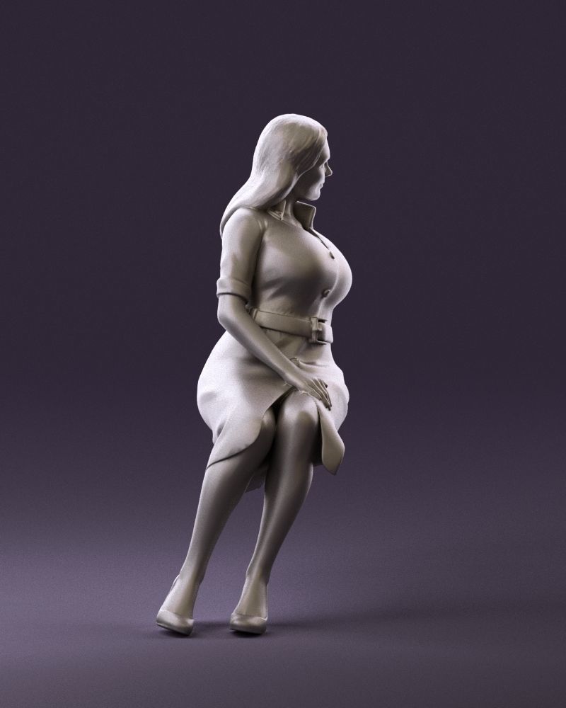 001063 woman in darkgray blousedress seat 3D model_16