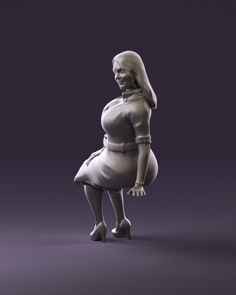 001063 woman in darkgray blousedress seat 3D model_21