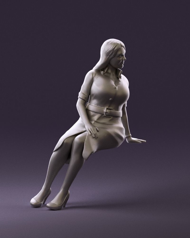 001063 woman in darkgray blousedress seat 3D model_15