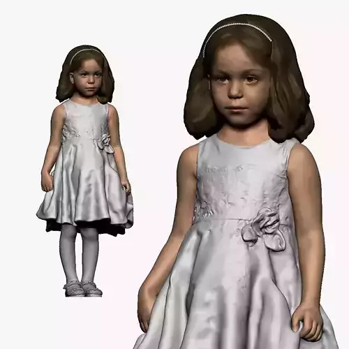 001116 little girl in white dress 3d print ready 3D print model