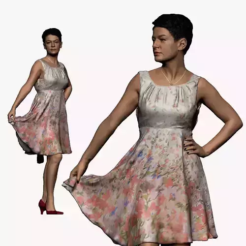 001118 woman in white dress shirt haircut 3d print ready | 3D Print Model - 3D model önizlemesi
