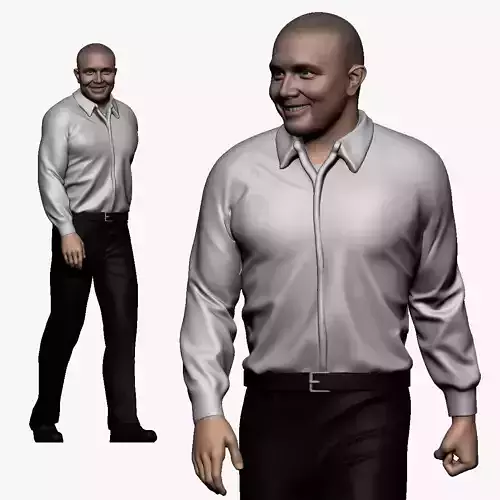 001120 funny guy in white tshirt 3d print ready