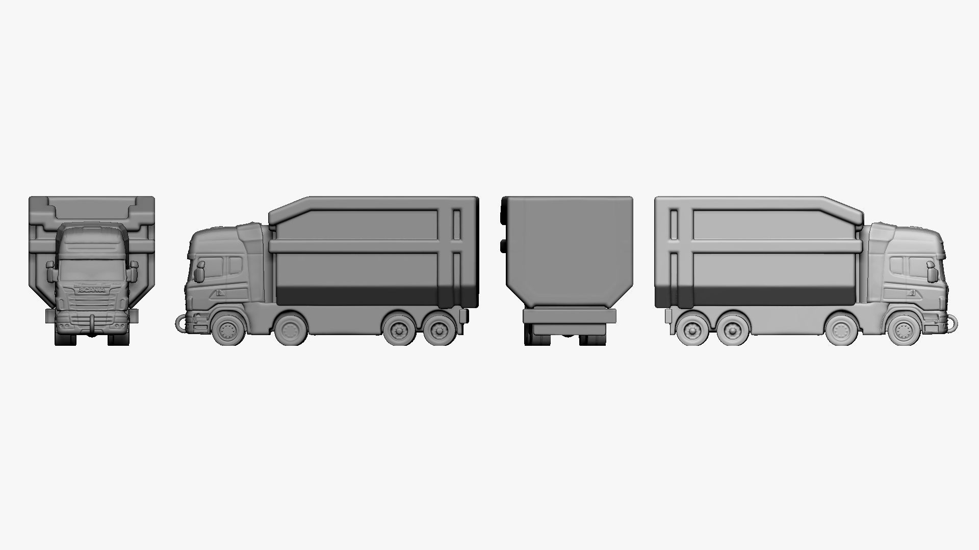 001121 toy truck 3d print ready 3D print model_4