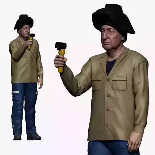 001122 old man welder 3d print ready 3D print model