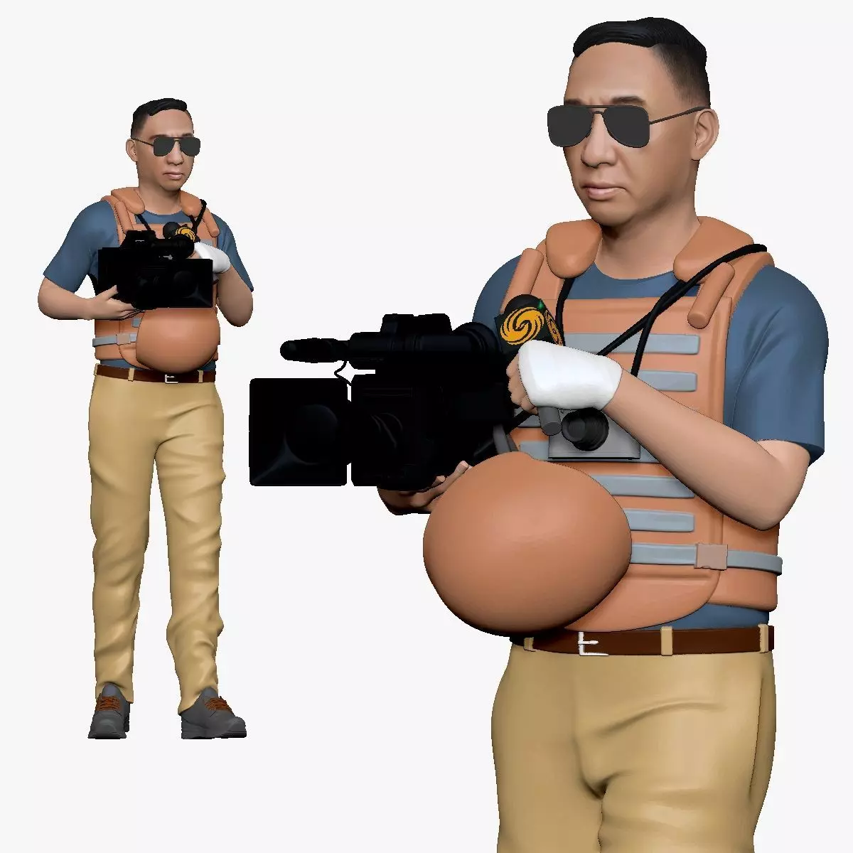 001123 cameraman in armor 3d print ready 3D print model