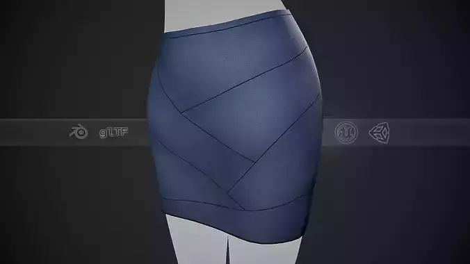 Female Blue Skirt Style 2