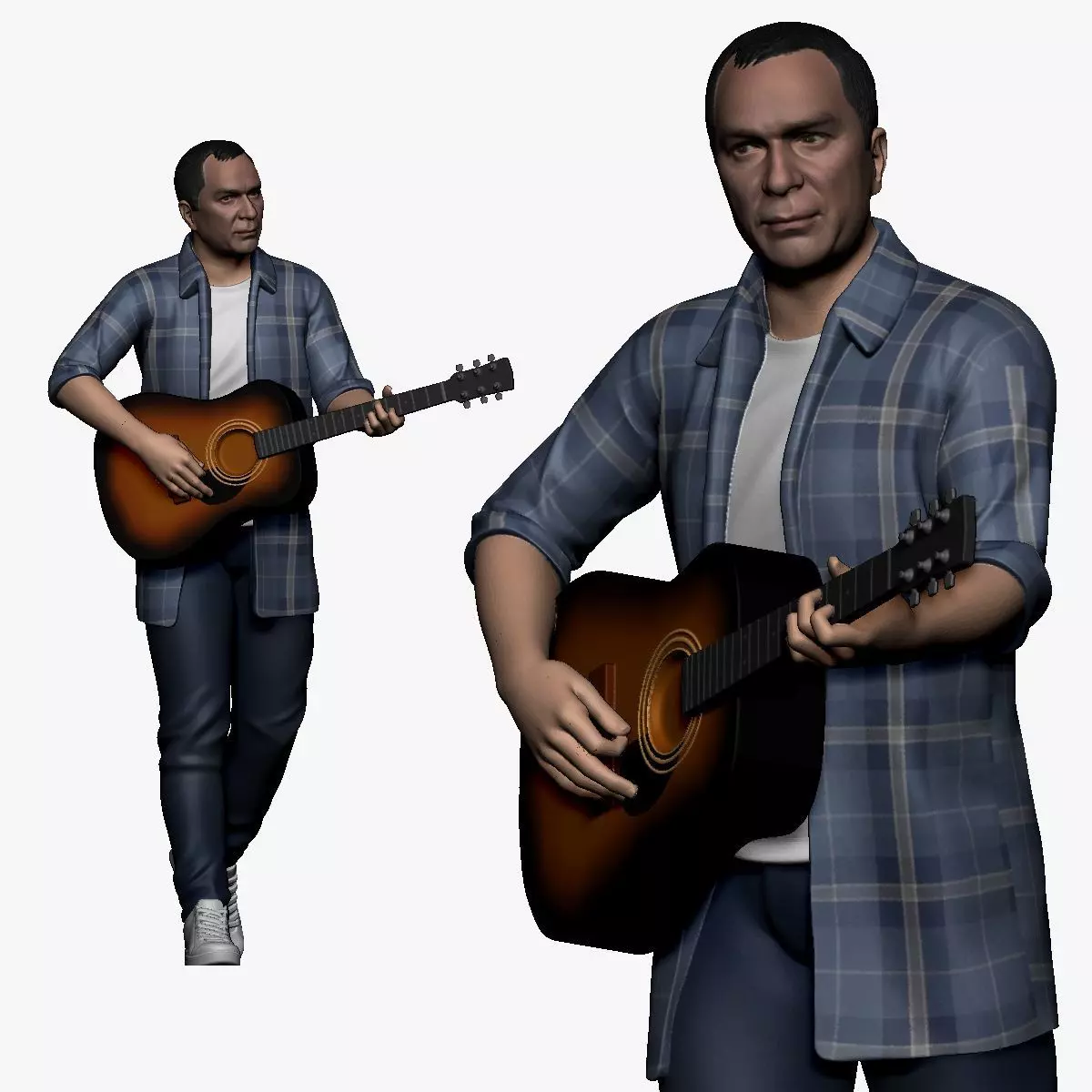 001128 guitarist 3D model
