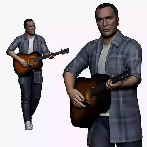 001128 guitarist 3d print ready