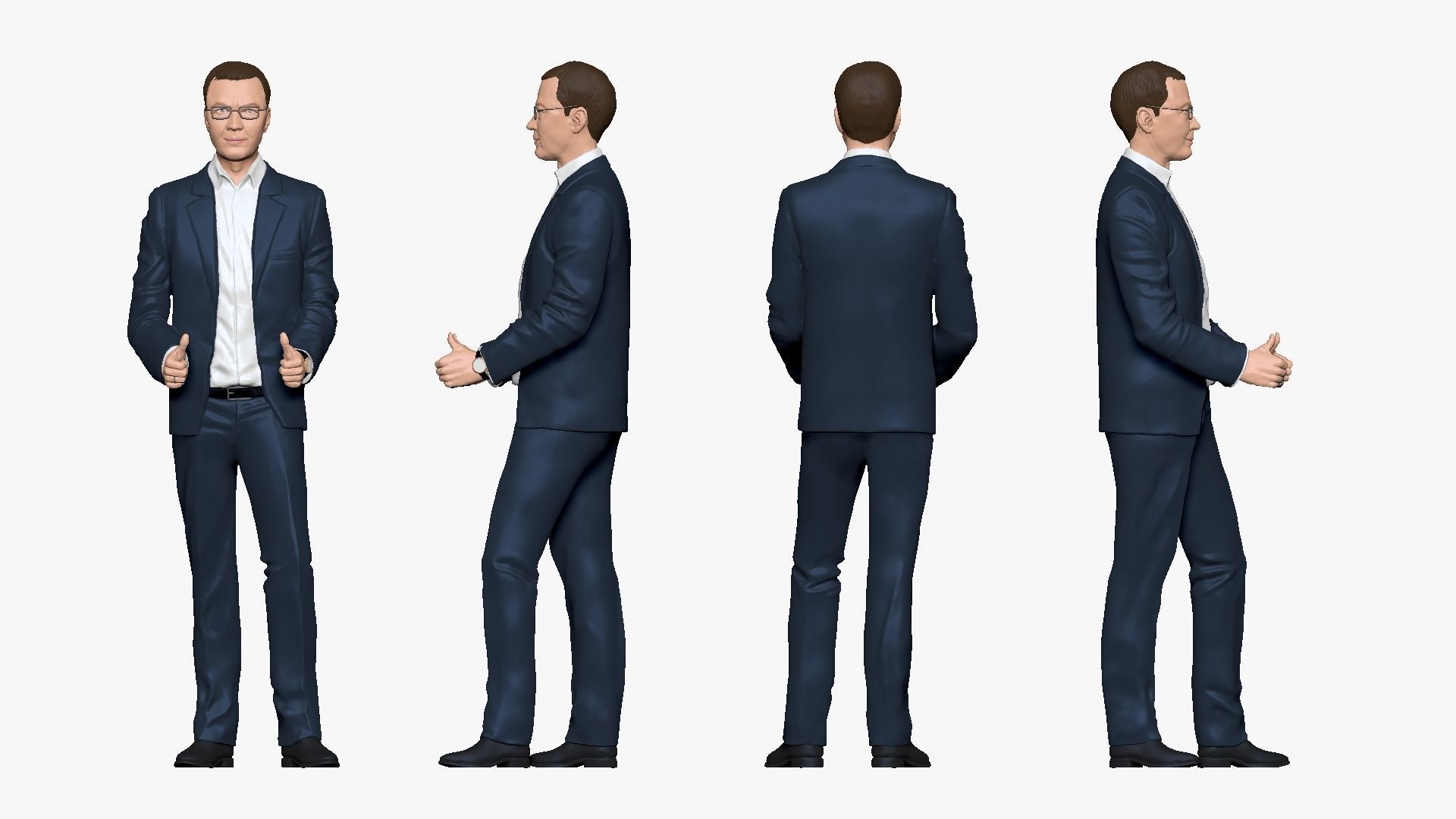 001130 man in blue open suit in glsses 3d print ready 3D print model_3