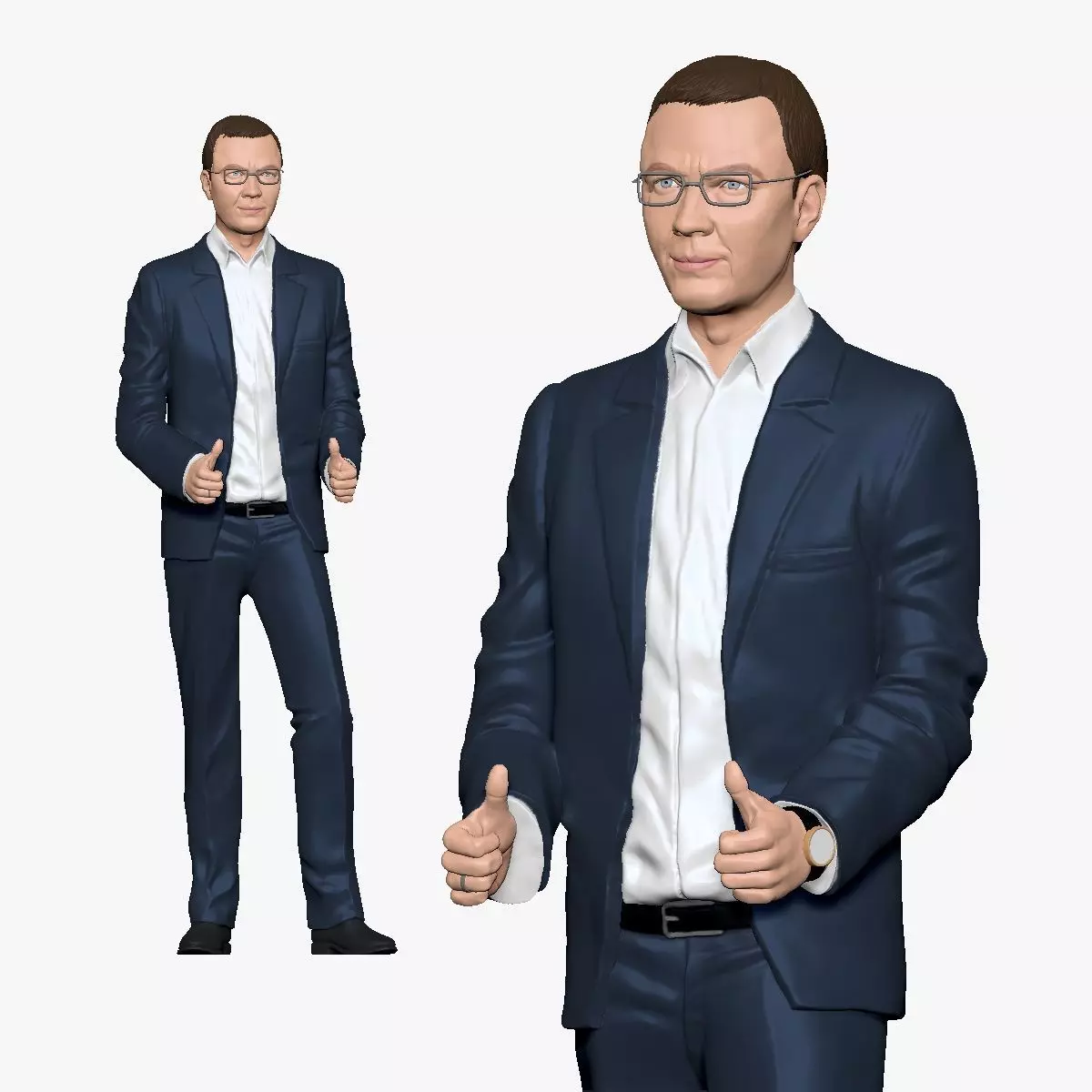 001130 man in blue open suit in glsses 3d print ready 3D print model_0