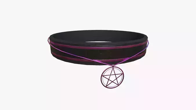 Gothic Collar D08 Pink - Character Fashion Design Low-poly 3D model