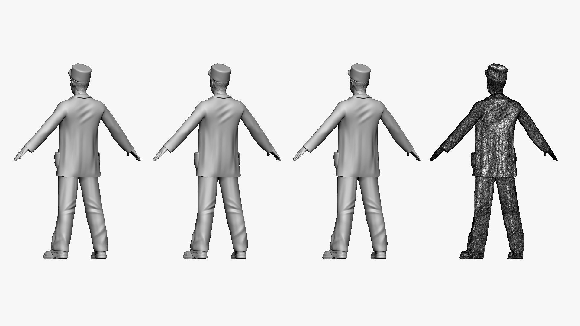 001137 postman in old style 3D model_2