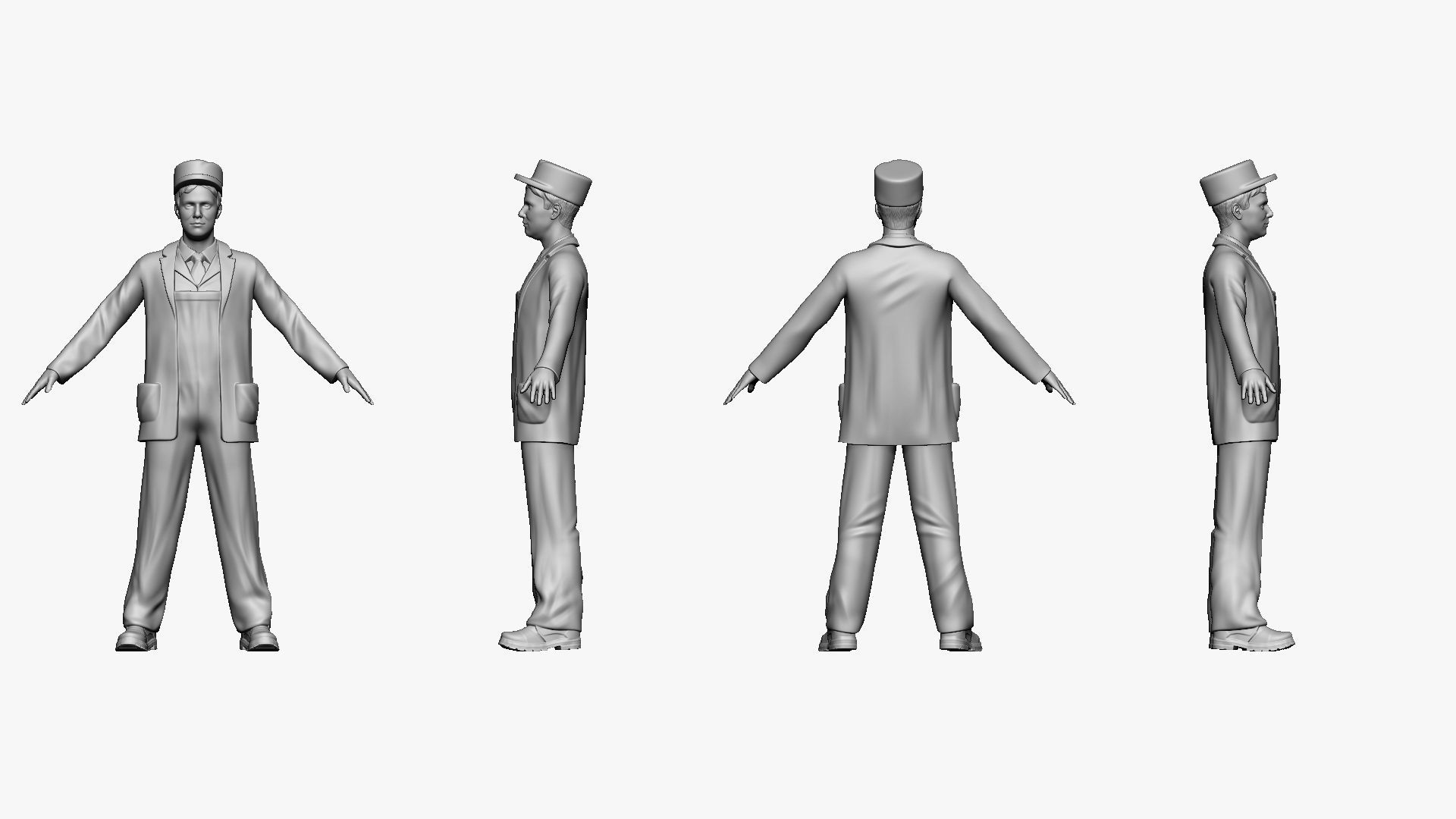 001137 postman in old style 3D model_3