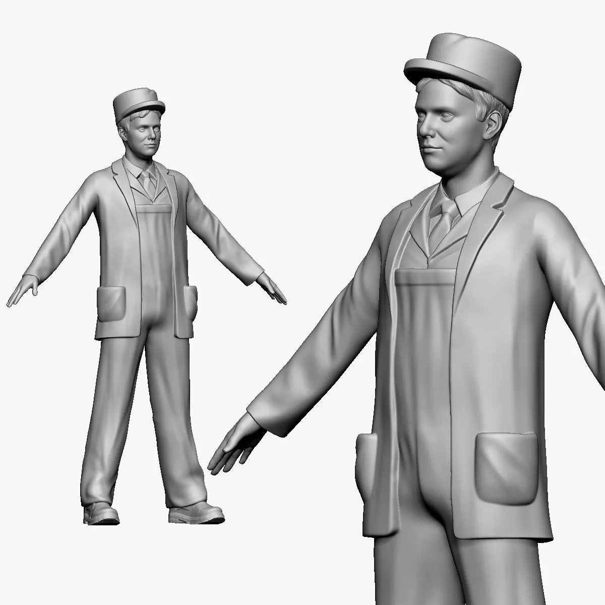 001137 postman in old style 3D model_0