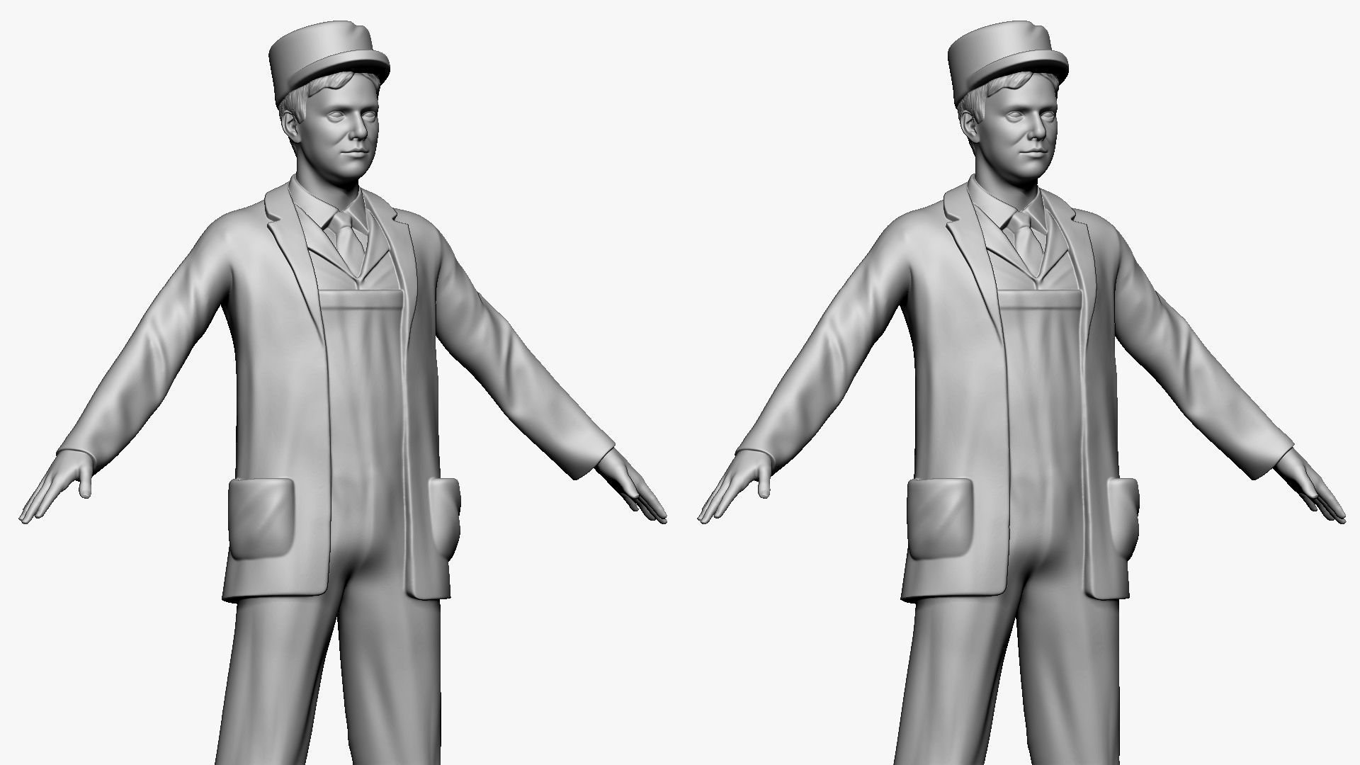 001137 postman in old style 3D model_4