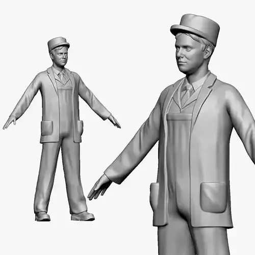 001137 postman in old style 3d print ready
